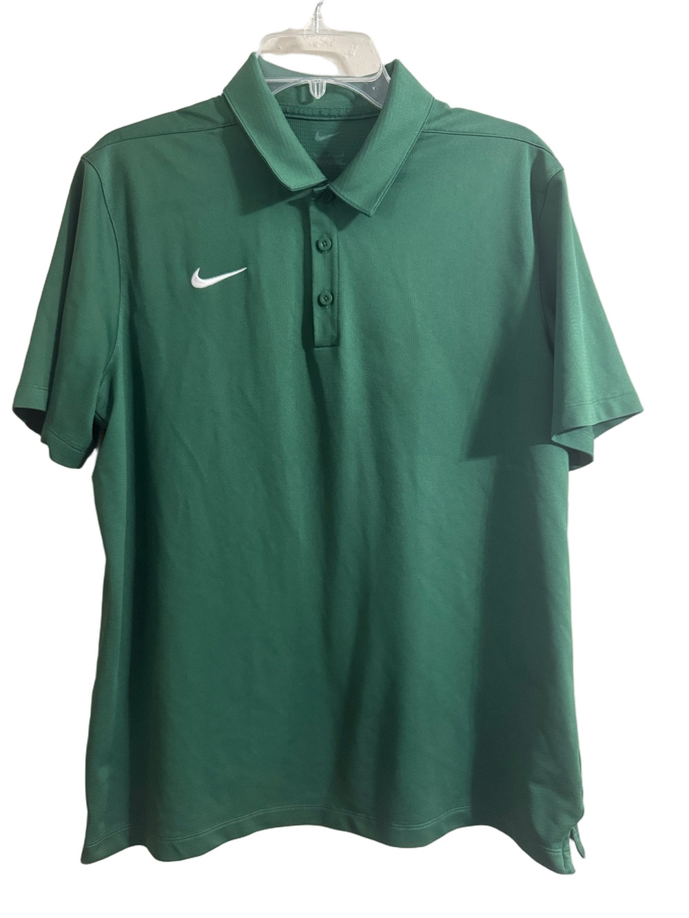 Nike Men's Dark Green Polo with White Swoosh - Picture 1 of 8